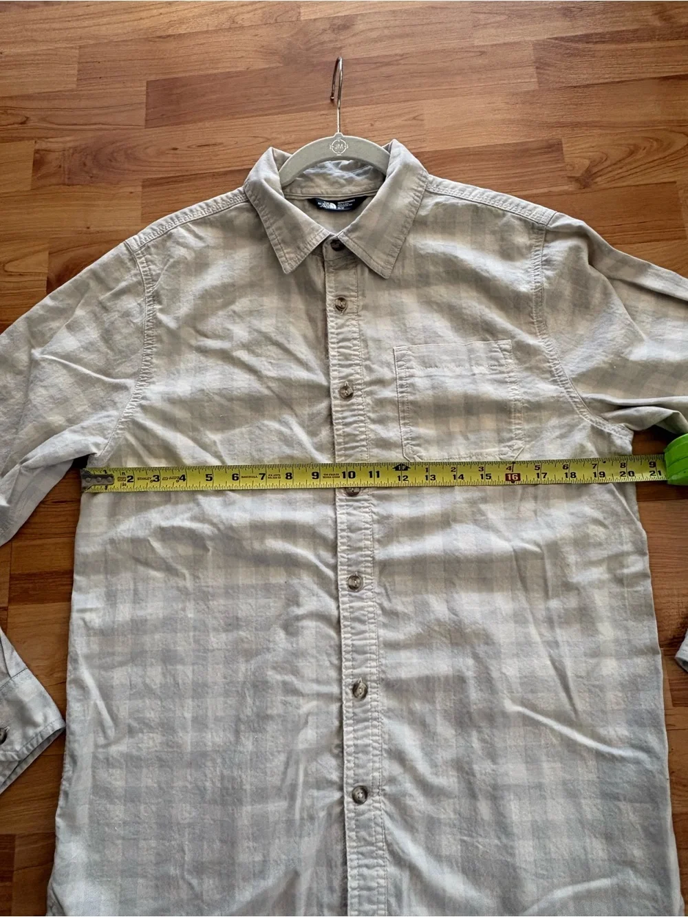 The North Face Men’s Light Gray Plaid Button-Down Shirt